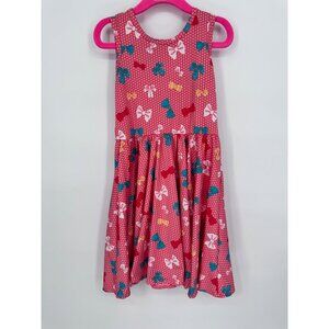 Dotdotsmile Girls Tank Dress Size 3/4 Pink with Multi Color Bows NWOT